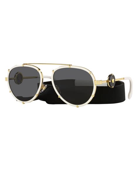 versace metal frame sunglasses for women 2006|Versace women's aviator sunglasses.